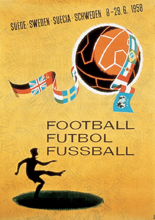 Poster del Mundial de Fútbol Suecia 1958